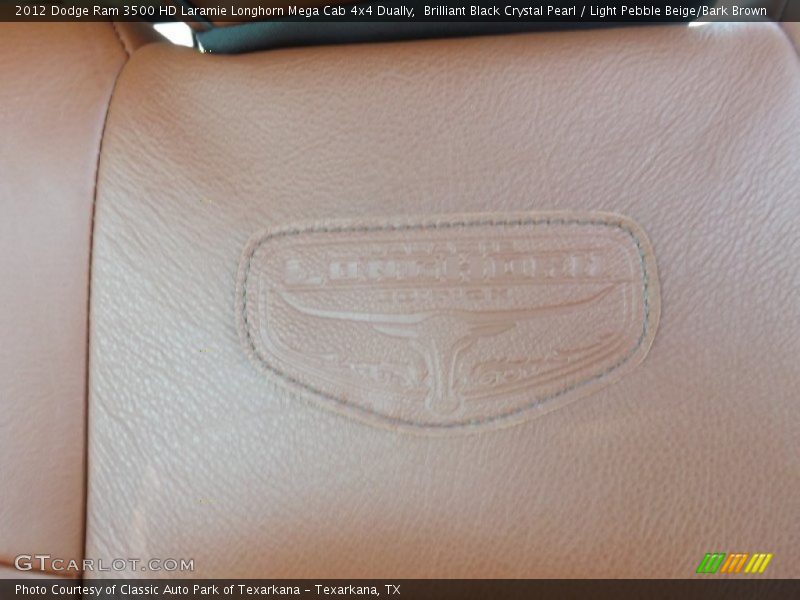 Brilliant Black Crystal Pearl / Light Pebble Beige/Bark Brown 2012 Dodge Ram 3500 HD Laramie Longhorn Mega Cab 4x4 Dually