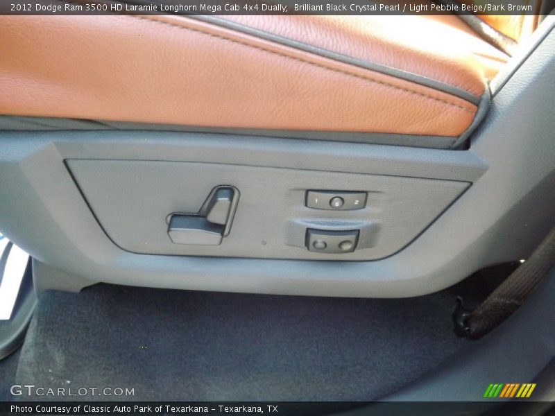 Brilliant Black Crystal Pearl / Light Pebble Beige/Bark Brown 2012 Dodge Ram 3500 HD Laramie Longhorn Mega Cab 4x4 Dually