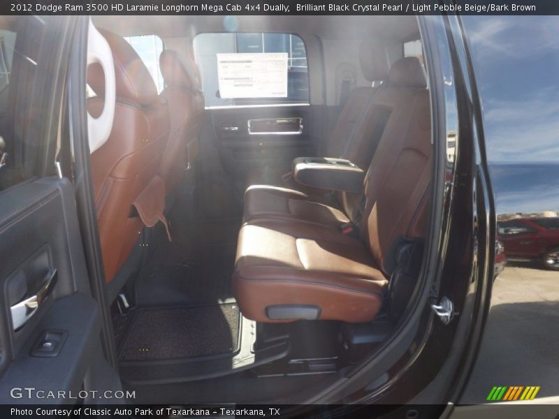 Brilliant Black Crystal Pearl / Light Pebble Beige/Bark Brown 2012 Dodge Ram 3500 HD Laramie Longhorn Mega Cab 4x4 Dually
