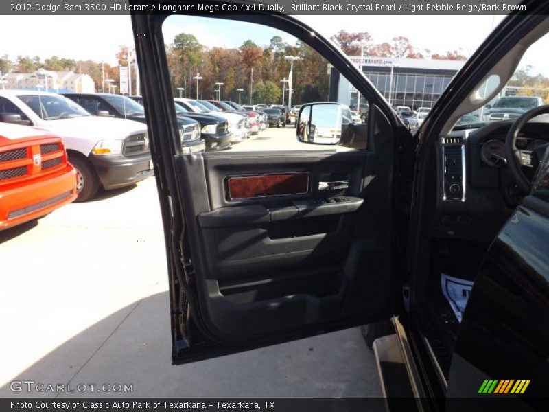Brilliant Black Crystal Pearl / Light Pebble Beige/Bark Brown 2012 Dodge Ram 3500 HD Laramie Longhorn Mega Cab 4x4 Dually
