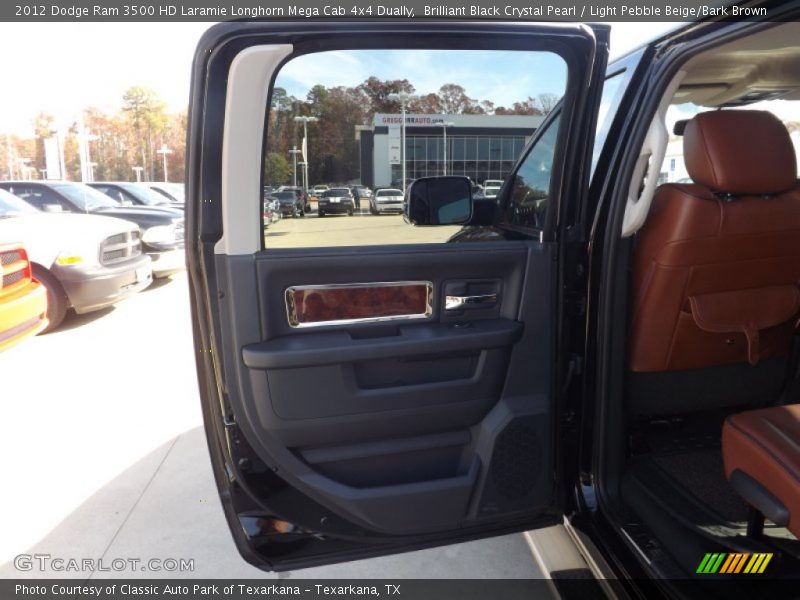 Brilliant Black Crystal Pearl / Light Pebble Beige/Bark Brown 2012 Dodge Ram 3500 HD Laramie Longhorn Mega Cab 4x4 Dually