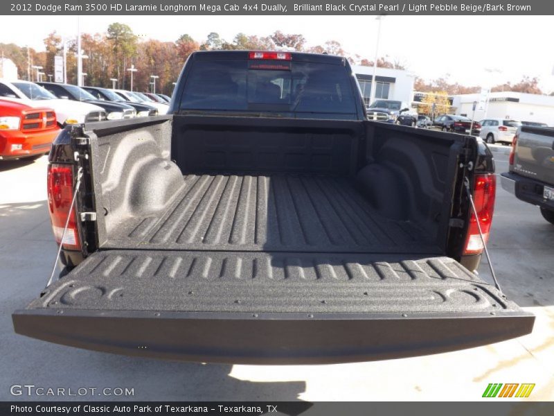 Brilliant Black Crystal Pearl / Light Pebble Beige/Bark Brown 2012 Dodge Ram 3500 HD Laramie Longhorn Mega Cab 4x4 Dually