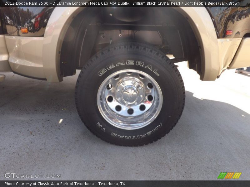 Brilliant Black Crystal Pearl / Light Pebble Beige/Bark Brown 2012 Dodge Ram 3500 HD Laramie Longhorn Mega Cab 4x4 Dually