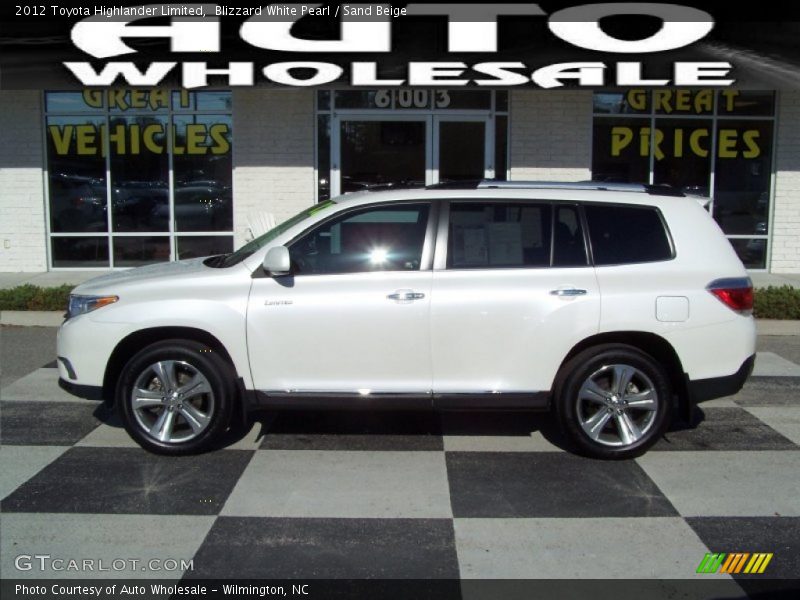 Blizzard White Pearl / Sand Beige 2012 Toyota Highlander Limited