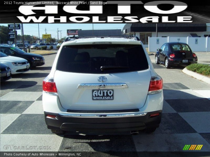 Blizzard White Pearl / Sand Beige 2012 Toyota Highlander Limited