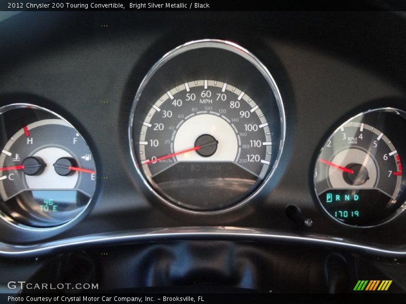 Bright Silver Metallic / Black 2012 Chrysler 200 Touring Convertible