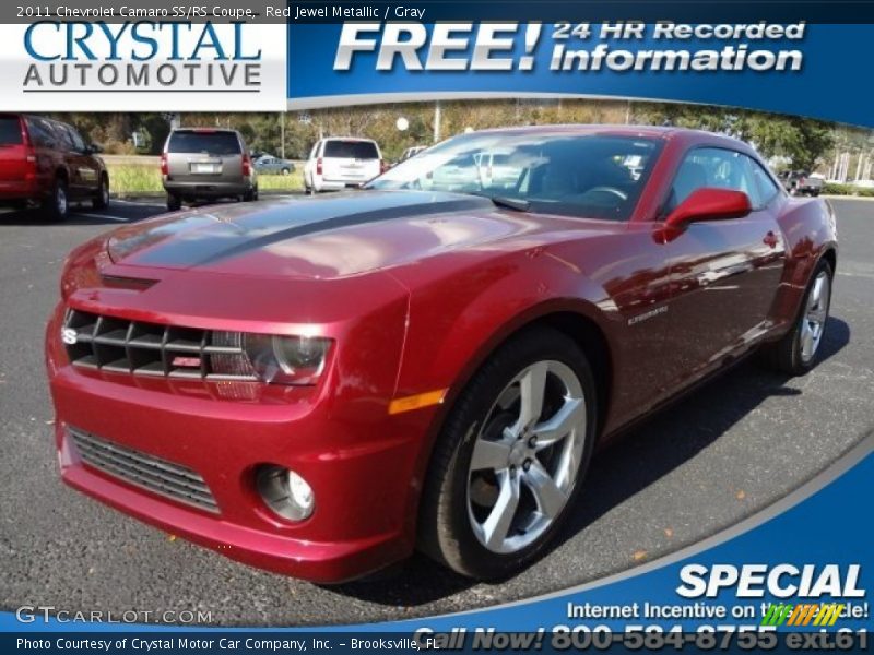 Red Jewel Metallic / Gray 2011 Chevrolet Camaro SS/RS Coupe