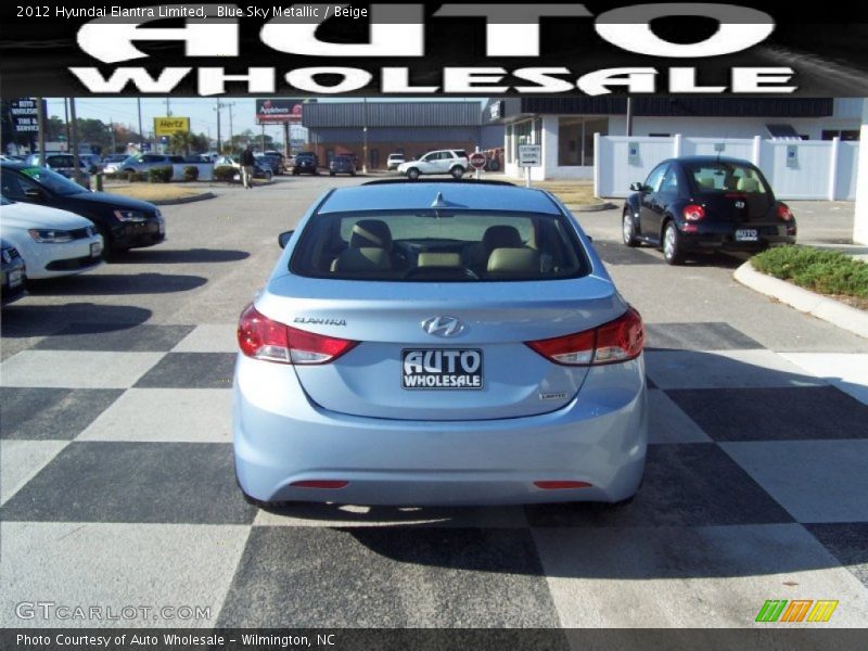 Blue Sky Metallic / Beige 2012 Hyundai Elantra Limited