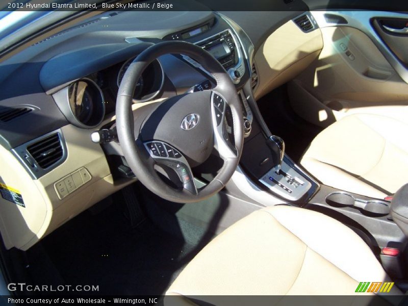 Blue Sky Metallic / Beige 2012 Hyundai Elantra Limited