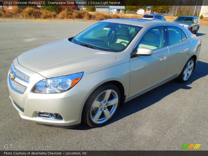 Champagne Silver Metallic / Cocoa/Light Neutral 2013 Chevrolet Malibu LTZ