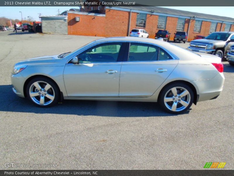 Champagne Silver Metallic / Cocoa/Light Neutral 2013 Chevrolet Malibu LTZ