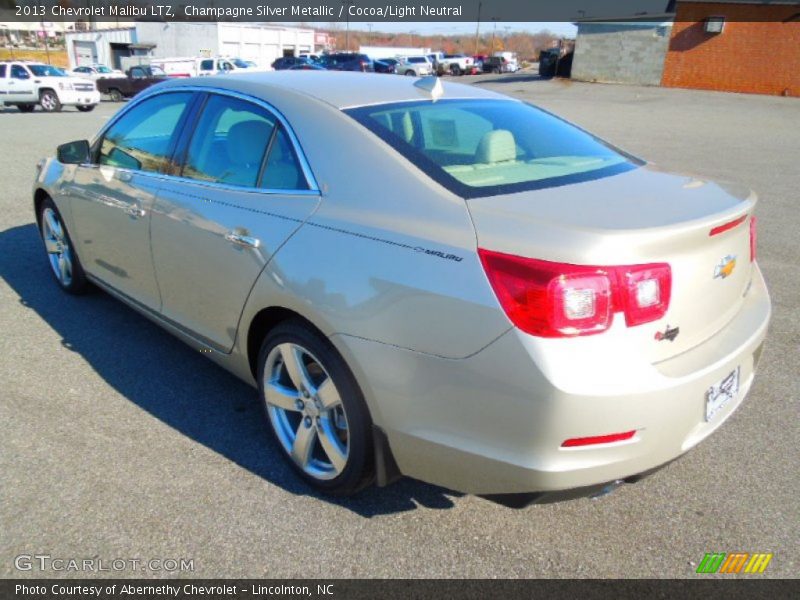 Champagne Silver Metallic / Cocoa/Light Neutral 2013 Chevrolet Malibu LTZ
