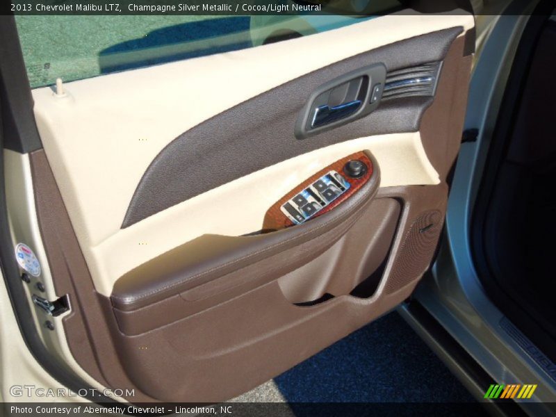 Champagne Silver Metallic / Cocoa/Light Neutral 2013 Chevrolet Malibu LTZ