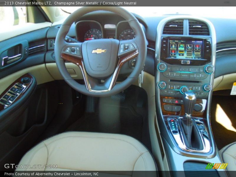 Champagne Silver Metallic / Cocoa/Light Neutral 2013 Chevrolet Malibu LTZ