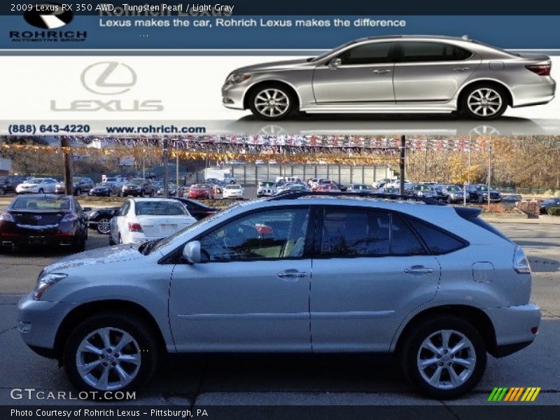 Tungsten Pearl / Light Gray 2009 Lexus RX 350 AWD
