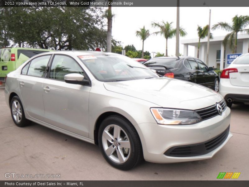 White Gold Metallic / Cornsilk Beige 2012 Volkswagen Jetta TDI Sedan