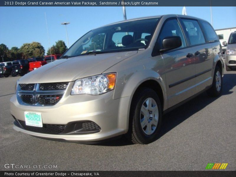 Sandstone / Black/Light Graystone 2013 Dodge Grand Caravan American Value Package