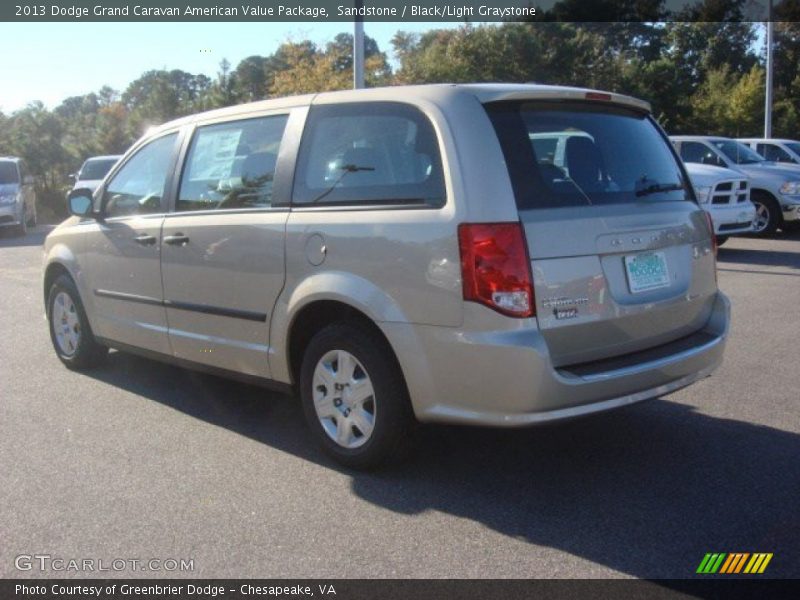 Sandstone / Black/Light Graystone 2013 Dodge Grand Caravan American Value Package