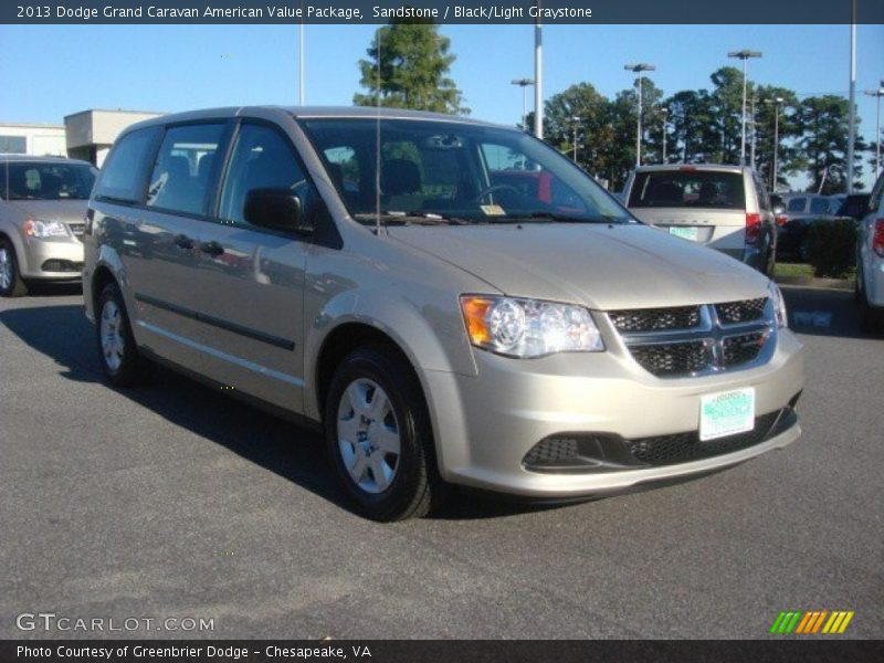 Sandstone / Black/Light Graystone 2013 Dodge Grand Caravan American Value Package