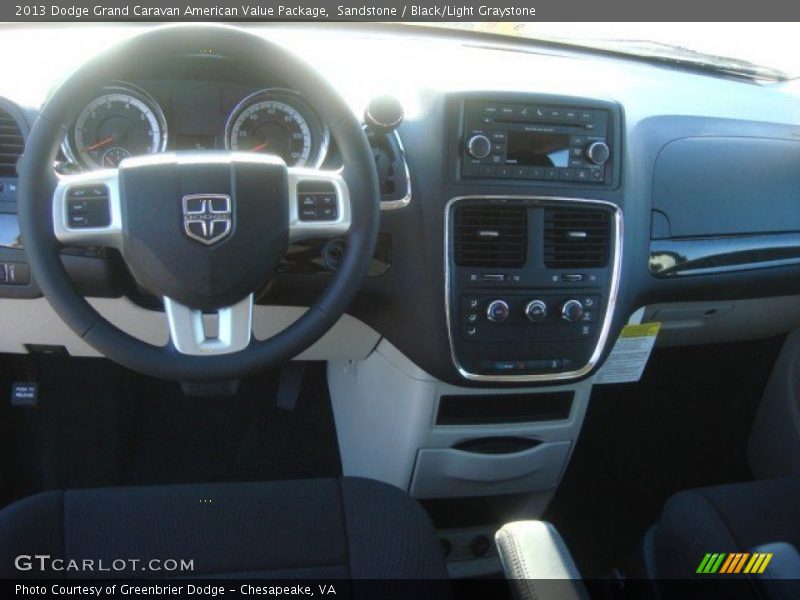 Sandstone / Black/Light Graystone 2013 Dodge Grand Caravan American Value Package
