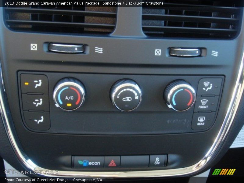 Sandstone / Black/Light Graystone 2013 Dodge Grand Caravan American Value Package