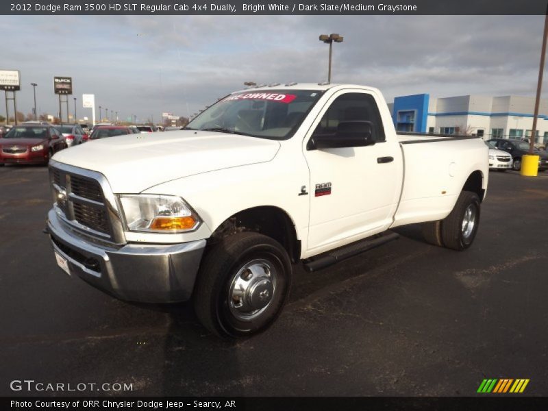 Bright White / Dark Slate/Medium Graystone 2012 Dodge Ram 3500 HD SLT Regular Cab 4x4 Dually