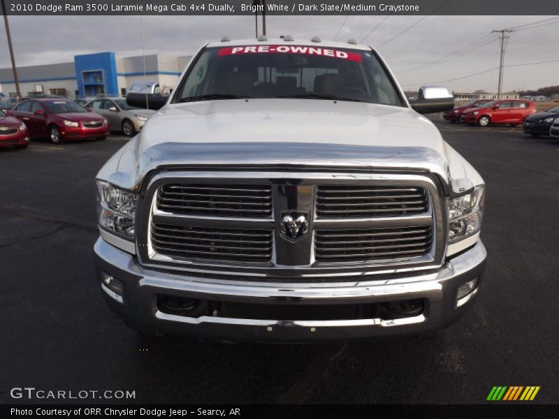 Bright White / Dark Slate/Medium Graystone 2010 Dodge Ram 3500 Laramie Mega Cab 4x4 Dually