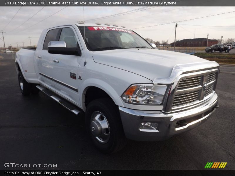 Bright White / Dark Slate/Medium Graystone 2010 Dodge Ram 3500 Laramie Mega Cab 4x4 Dually