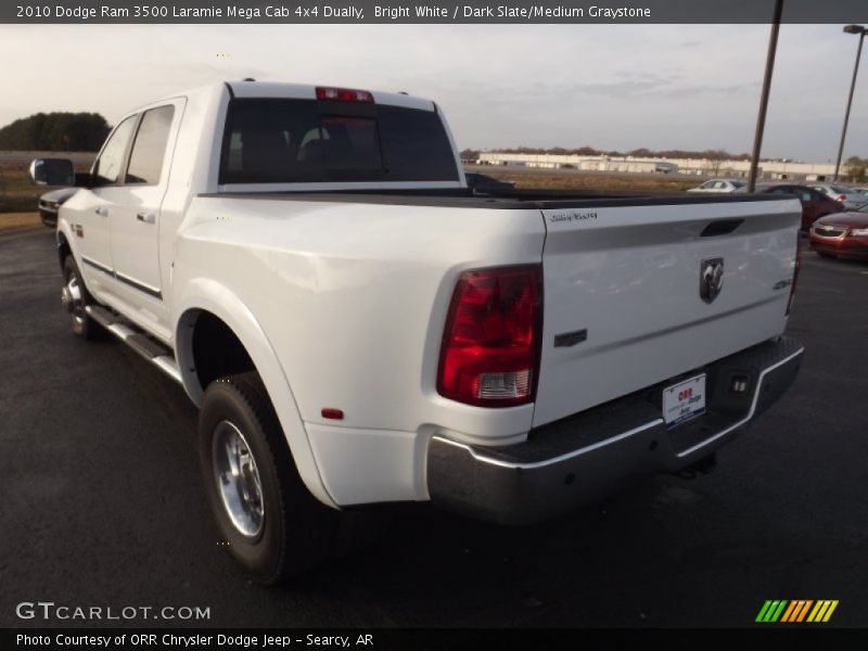 Bright White / Dark Slate/Medium Graystone 2010 Dodge Ram 3500 Laramie Mega Cab 4x4 Dually