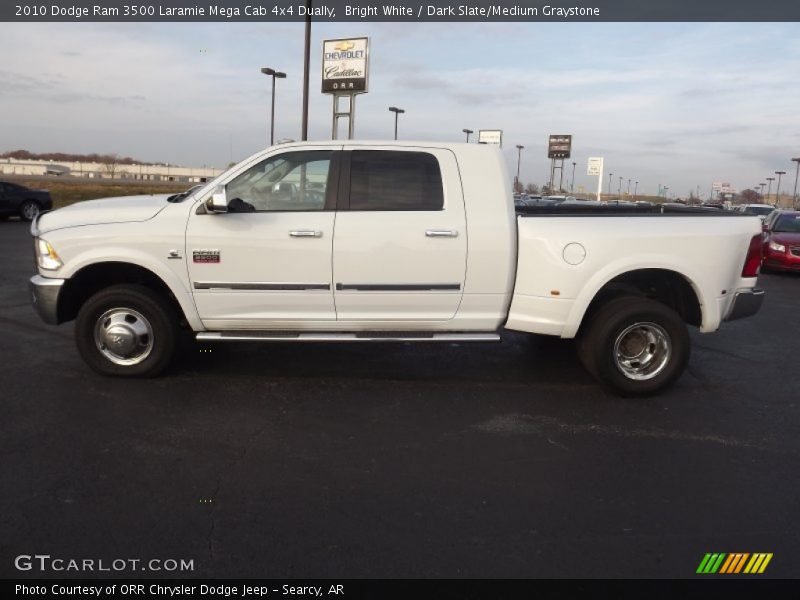 Bright White / Dark Slate/Medium Graystone 2010 Dodge Ram 3500 Laramie Mega Cab 4x4 Dually