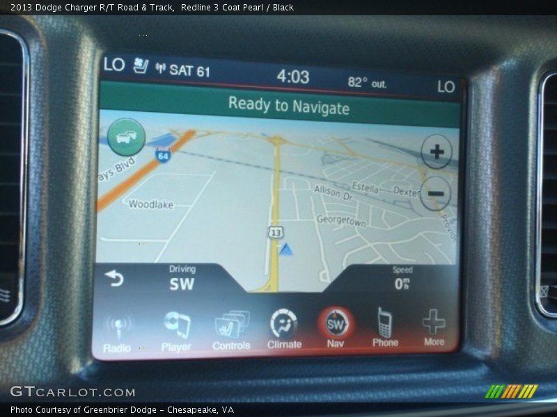 Navigation of 2013 Charger R/T Road & Track