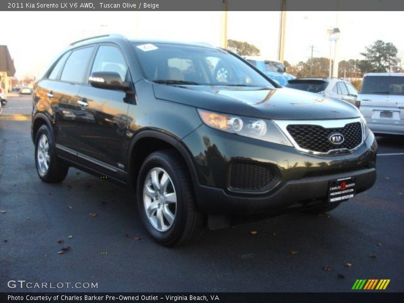 Tuscan Olive / Beige 2011 Kia Sorento LX V6 AWD