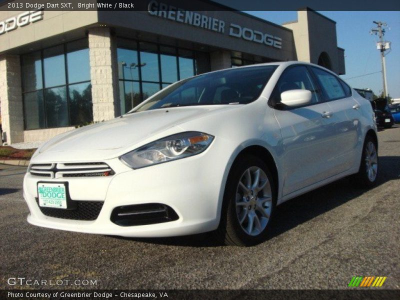 Bright White / Black 2013 Dodge Dart SXT