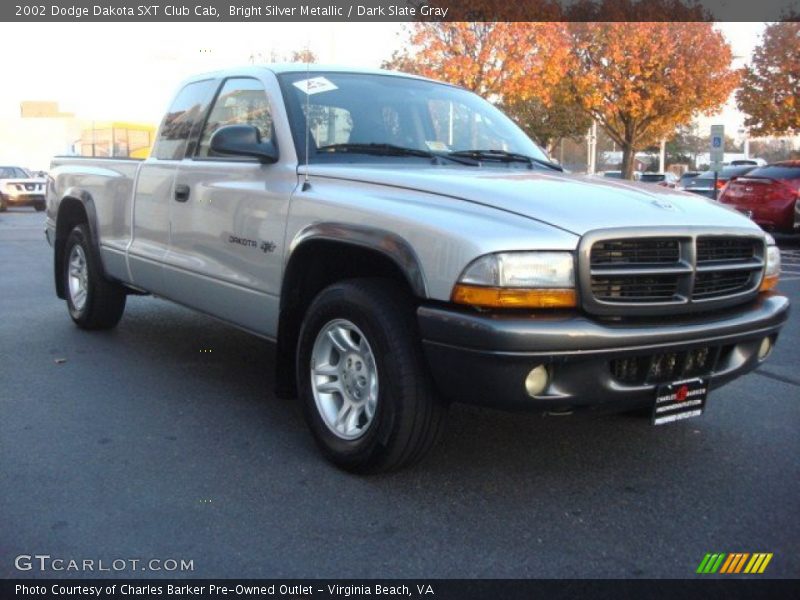 Bright Silver Metallic / Dark Slate Gray 2002 Dodge Dakota SXT Club Cab