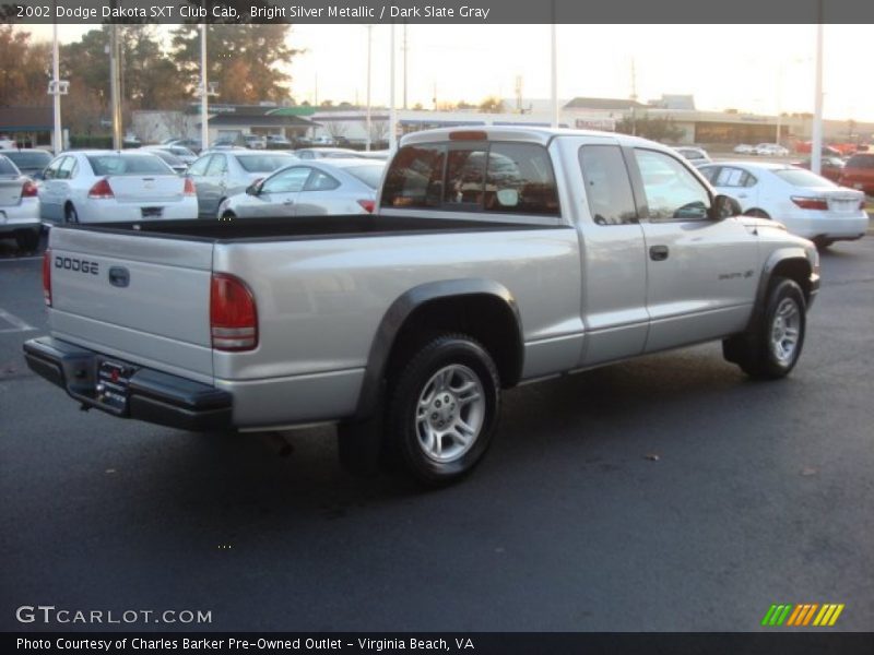 Bright Silver Metallic / Dark Slate Gray 2002 Dodge Dakota SXT Club Cab