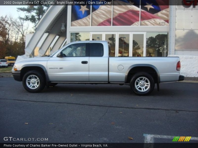 Bright Silver Metallic / Dark Slate Gray 2002 Dodge Dakota SXT Club Cab
