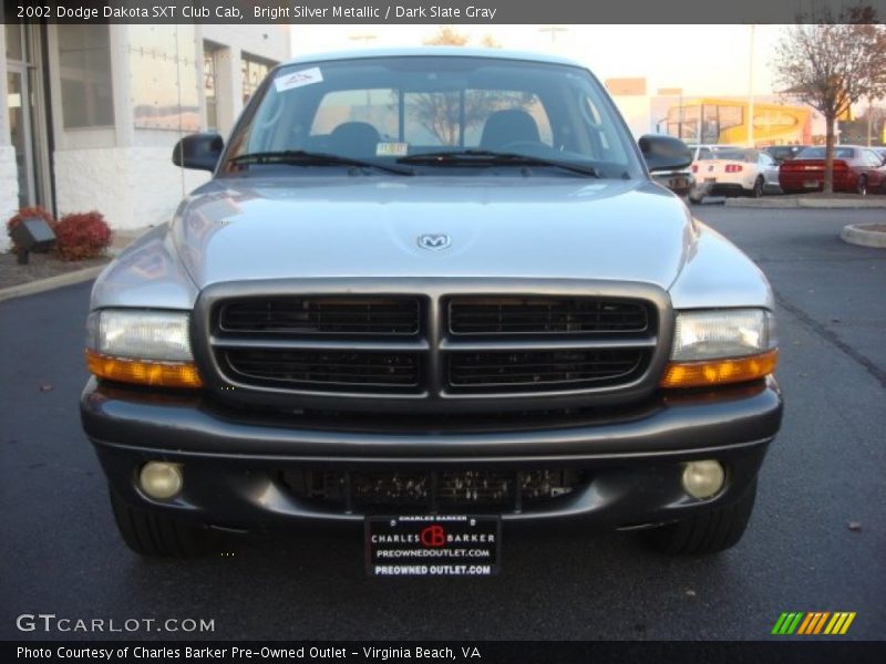 Bright Silver Metallic / Dark Slate Gray 2002 Dodge Dakota SXT Club Cab
