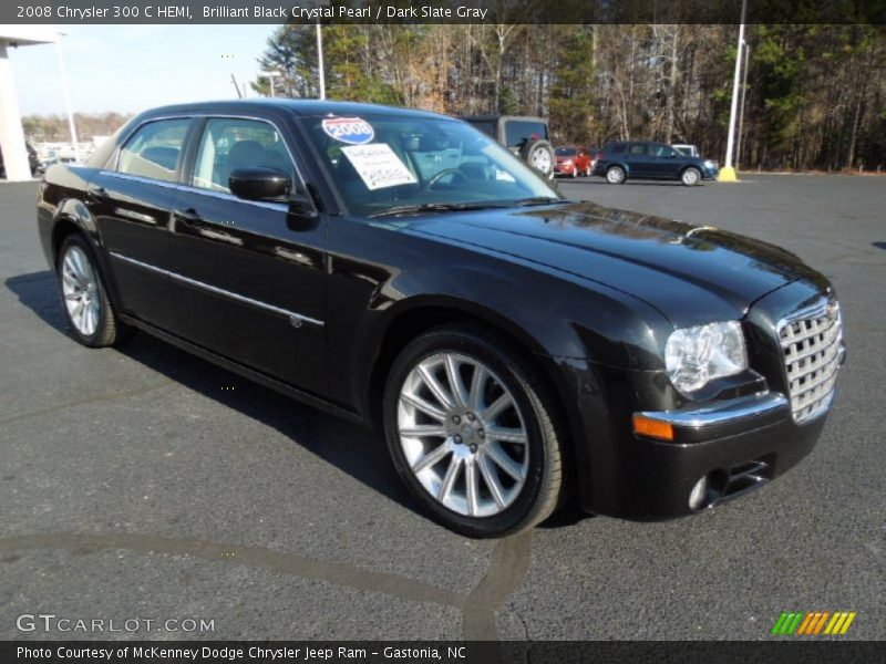 Brilliant Black Crystal Pearl / Dark Slate Gray 2008 Chrysler 300 C HEMI