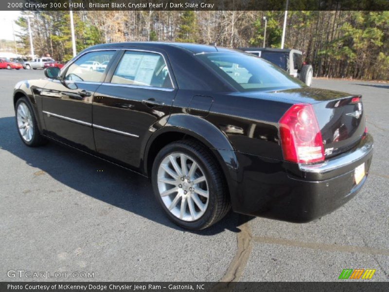 Brilliant Black Crystal Pearl / Dark Slate Gray 2008 Chrysler 300 C HEMI