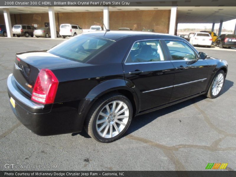 Brilliant Black Crystal Pearl / Dark Slate Gray 2008 Chrysler 300 C HEMI
