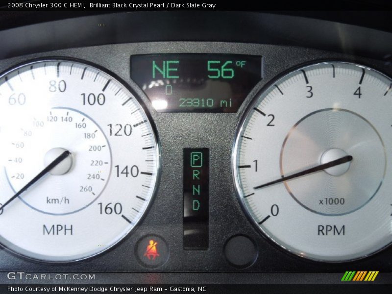 Brilliant Black Crystal Pearl / Dark Slate Gray 2008 Chrysler 300 C HEMI