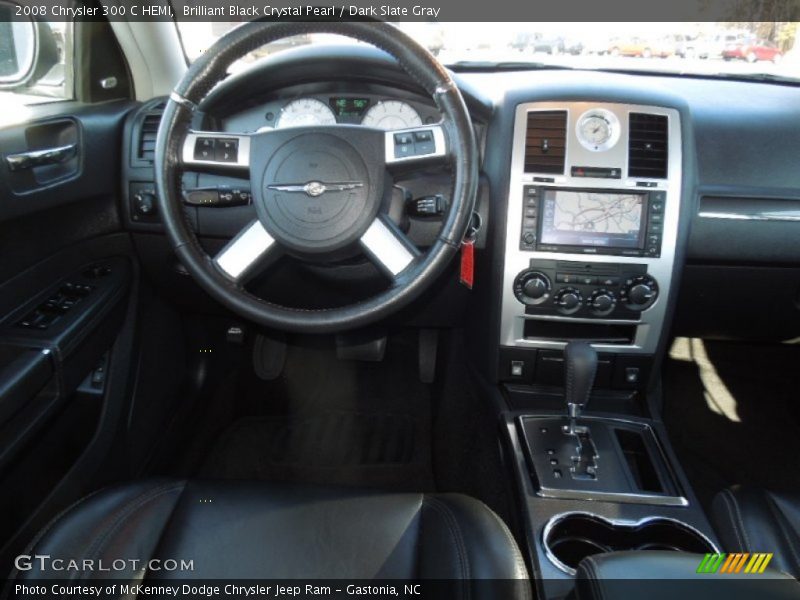 Brilliant Black Crystal Pearl / Dark Slate Gray 2008 Chrysler 300 C HEMI