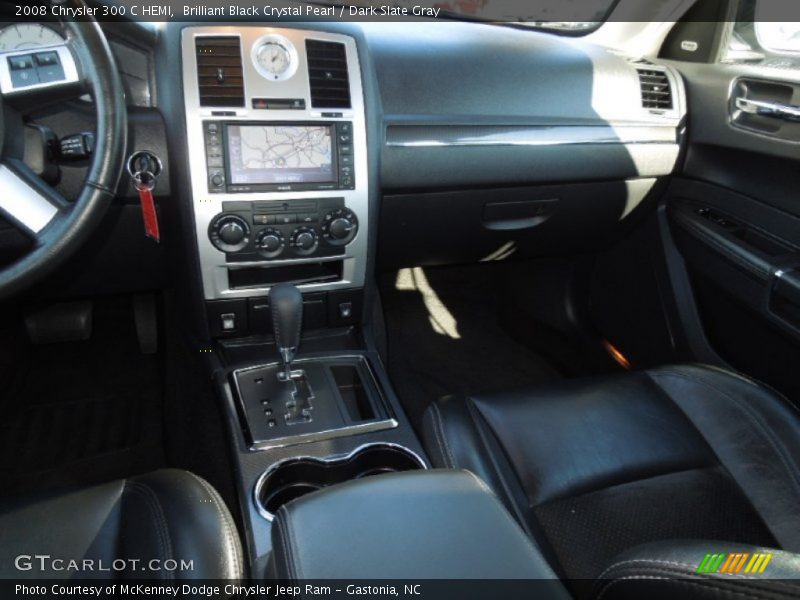 Brilliant Black Crystal Pearl / Dark Slate Gray 2008 Chrysler 300 C HEMI