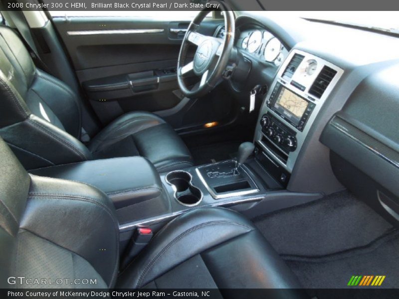 Brilliant Black Crystal Pearl / Dark Slate Gray 2008 Chrysler 300 C HEMI