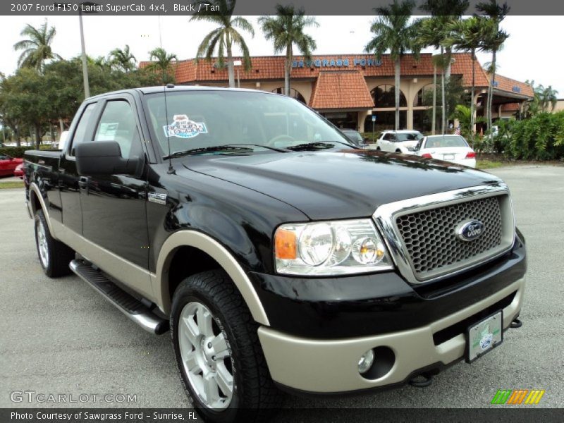 Black / Tan 2007 Ford F150 Lariat SuperCab 4x4