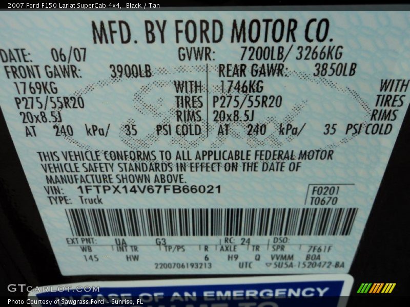 Black / Tan 2007 Ford F150 Lariat SuperCab 4x4