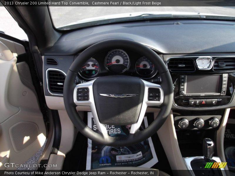 Cashmere Pearl / Black/Light Frost Beige 2013 Chrysler 200 Limited Hard Top Convertible