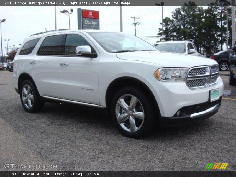 Bright White / Black/Light Frost Beige 2013 Dodge Durango Citadel AWD