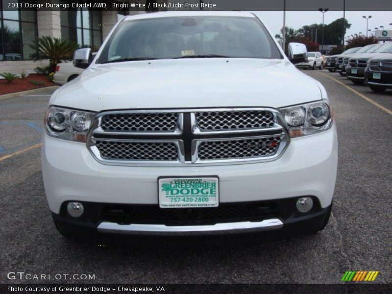 Bright White / Black/Light Frost Beige 2013 Dodge Durango Citadel AWD