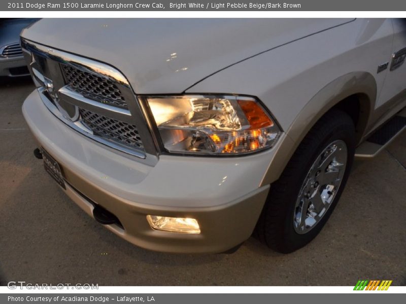 Bright White / Light Pebble Beige/Bark Brown 2011 Dodge Ram 1500 Laramie Longhorn Crew Cab